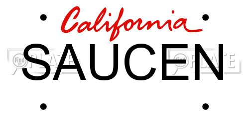 SAUCEN California License Plate