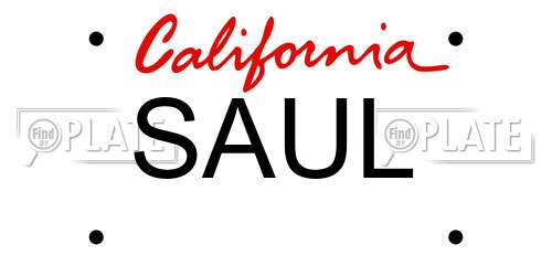 SAUL California License Plate