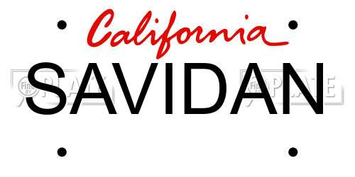 SAVIDAN California License Plate