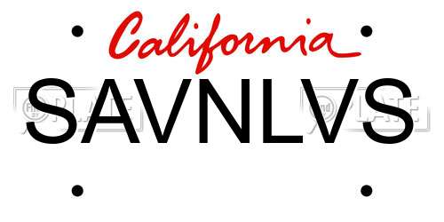 SAVNLVS California License Plate