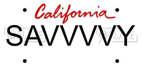 SAVVVVY California License Plate