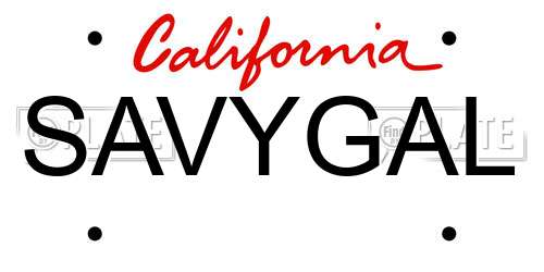 SAVYGAL California License Plate