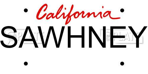 SAWHNEY California License Plate