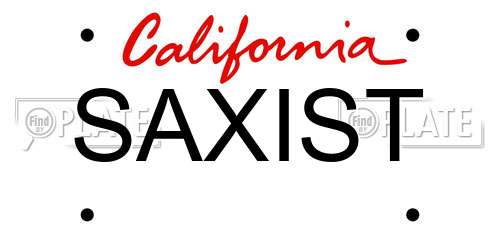 SAXIST California License Plate