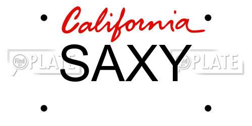 SAXY California License Plate