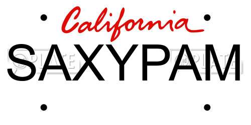 SAXYPAM California License Plate