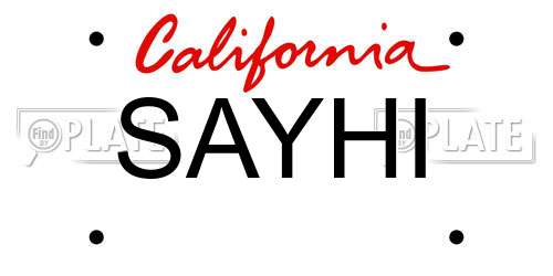 SAYHI California License Plate