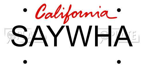 SAYWHA California License Plate
