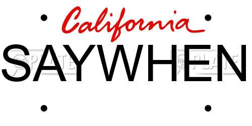 SAYWHEN California License Plate