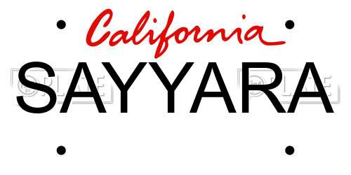 SAYYARA California License Plate