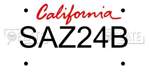 SAZ24B California License Plate