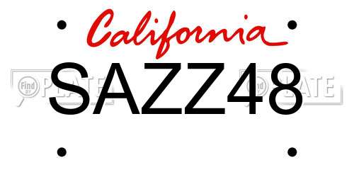 SAZZ48 California License Plate