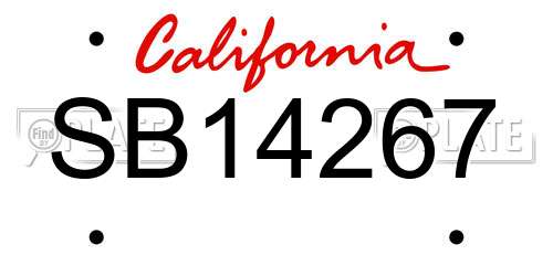 SB14267 California License Plate