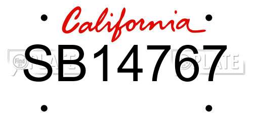 SB14767 California License Plate