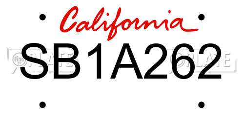 SB1A262 California License Plate