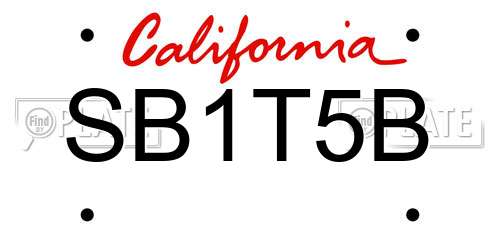 SB1T5B California License Plate