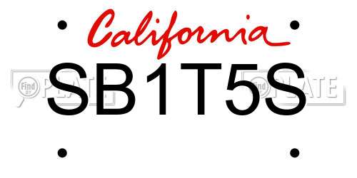 SB1T5S California License Plate