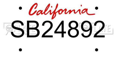 SB24892 California License Plate