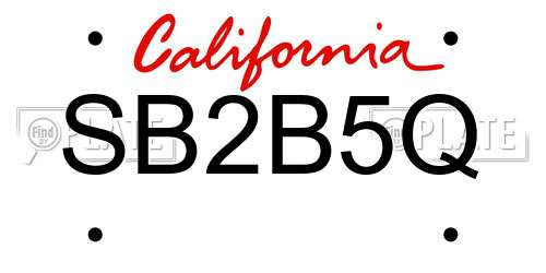 SB2B5Q California License Plate