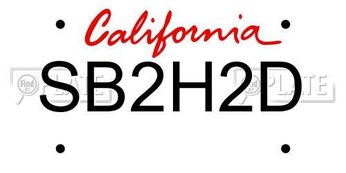 SB2H2D California License Plate