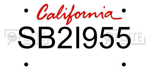 SB2I955 California License Plate