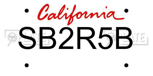 SB2R5B California License Plate