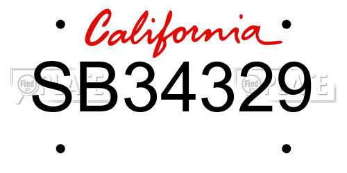 SB34329 California License Plate