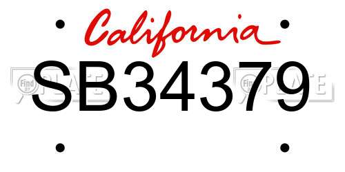 SB34379 California License Plate
