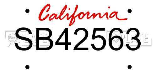SB42563 California License Plate