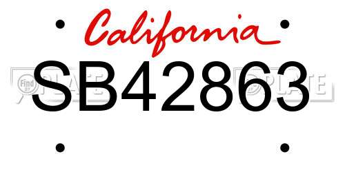 SB42863 California License Plate