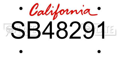 SB48291 California License Plate