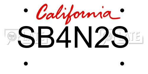 SB4N2S California License Plate