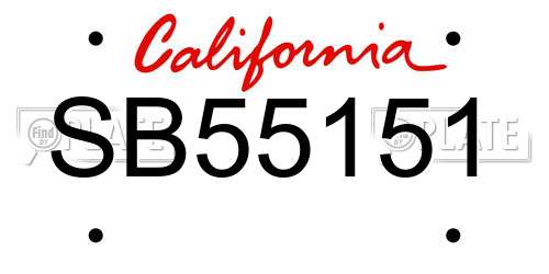 SB55151 California License Plate