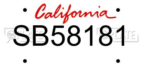 SB58181 California License Plate
