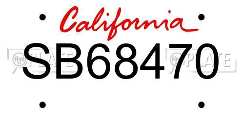 SB68470 California License Plate