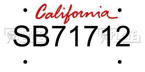 SB71712 California License Plate