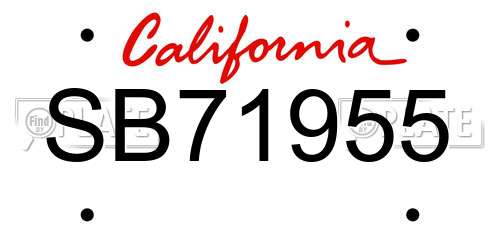 SB71955 California License Plate