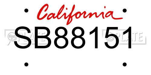 SB88151 California License Plate