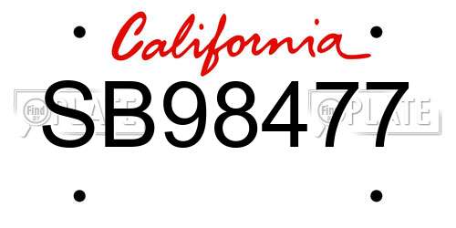 SB98477 California License Plate