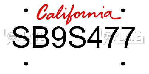 SB9S477 California License Plate