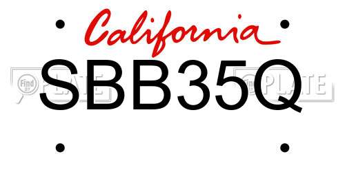 SBB35Q California License Plate
