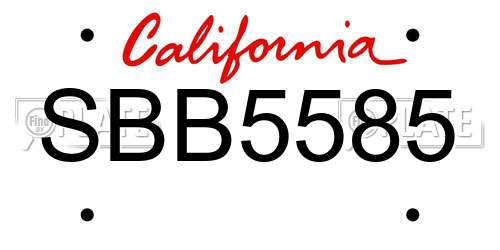 SBB5585 California License Plate