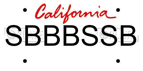 SBBBSSB California License Plate