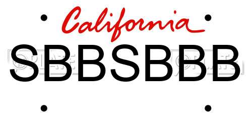 SBBSBBB California License Plate