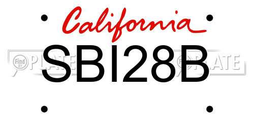 SBI28B California License Plate