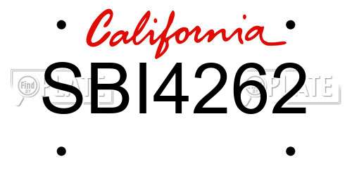 SBI4262 California License Plate