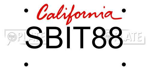 SBIT88 California License Plate