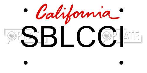 SBLCCI California License Plate