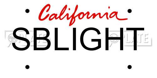 SBLIGHT California License Plate