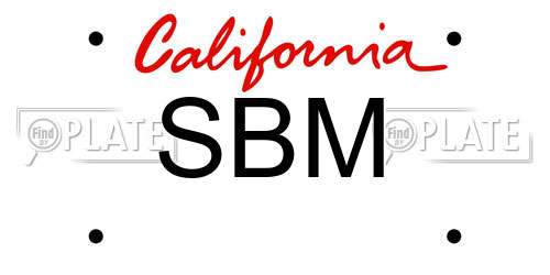 SBM California License Plate